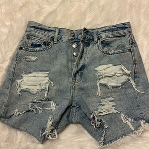 American eagle jean shorts with rips